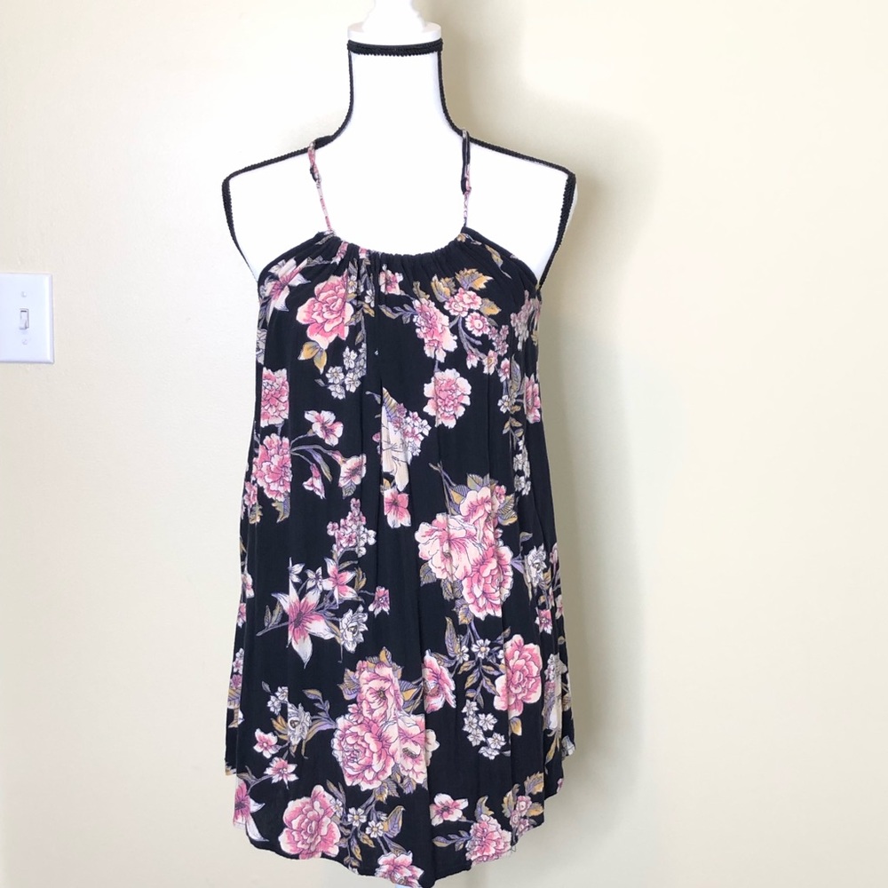 Billabong Women’s Black Floral Blouse Top Size XS